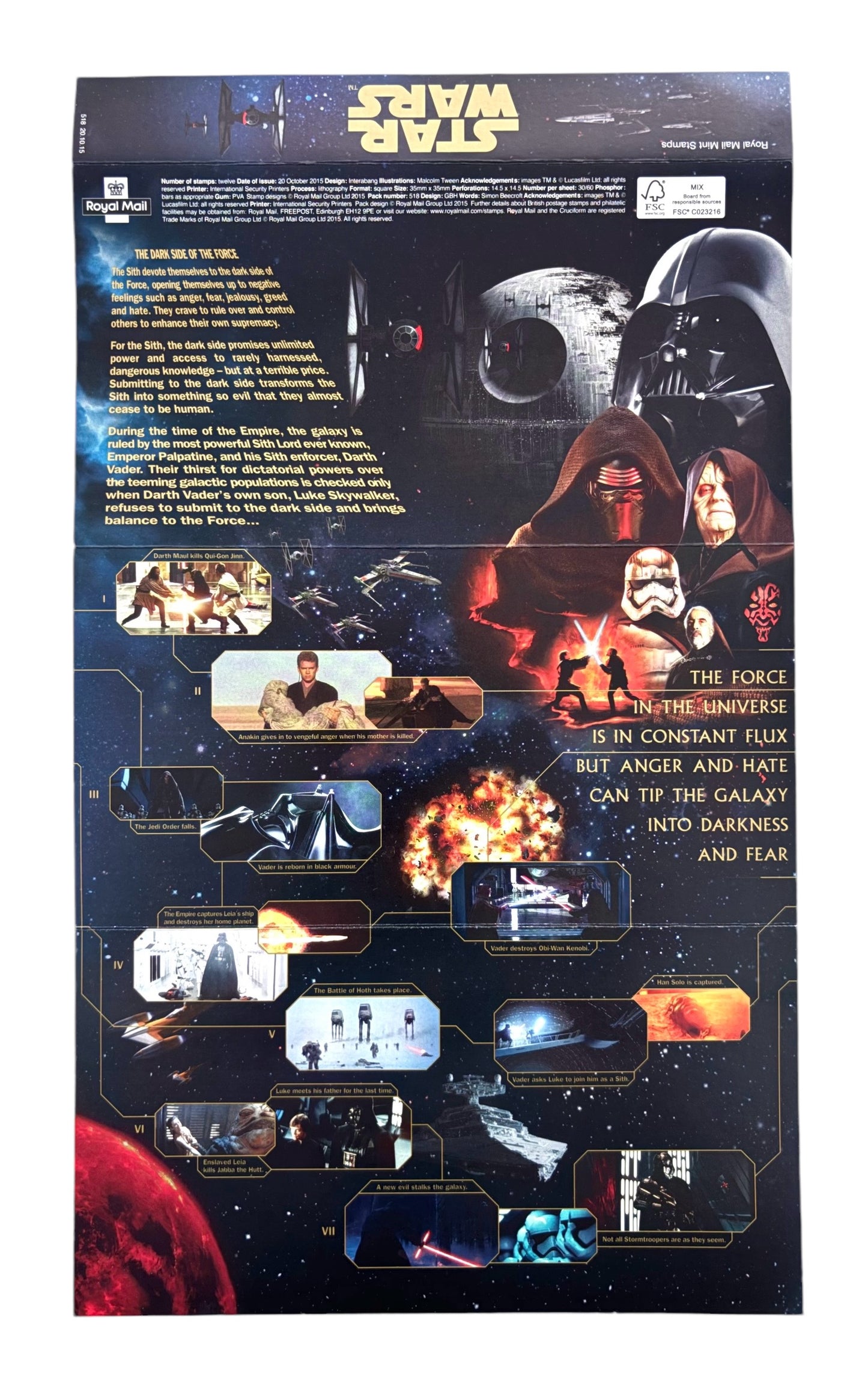 Star Wars 2015 Collectable Stamp Set